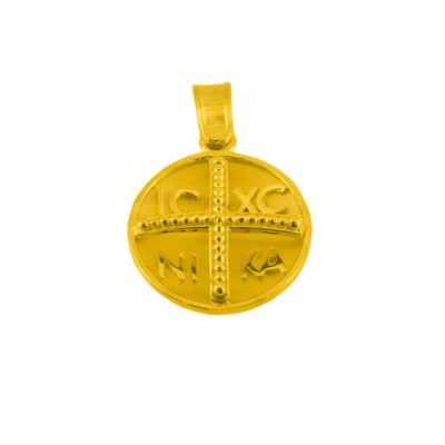 Χρυσό φυλαχτό διπλής όψης Κ14