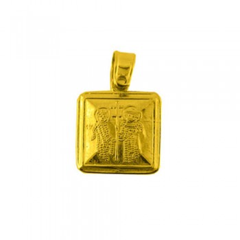 Χρυσό φυλαχτό διπλής όψης Κ14