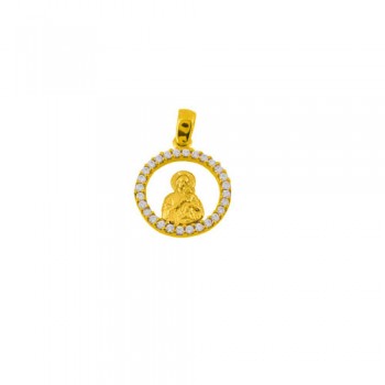 Χρυσό φυλαχτό Κ14 με ζιργκόν