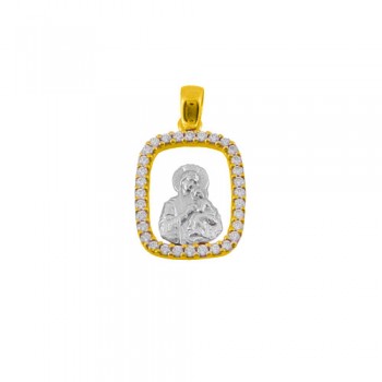 Χρυσό φυλαχτό Κ14 με ζιργκόν