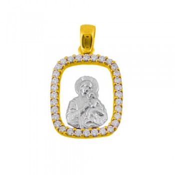 Χρυσό φυλαχτό Κ14 με ζιργκόν