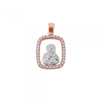 Φυλαχτό από ροζ χρυσό Κ14 με ζιργκόν