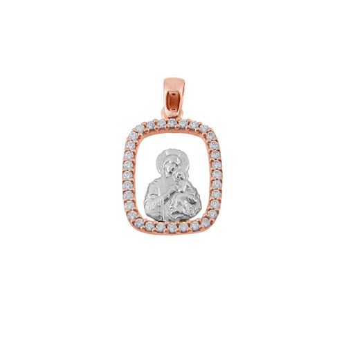 Φυλαχτό από ροζ χρυσό Κ14 με ζιργκόν