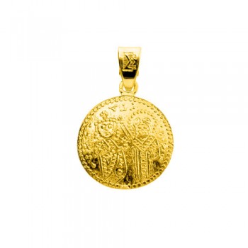 Χρυσό φυλαχτό διπλής όψης Κ14