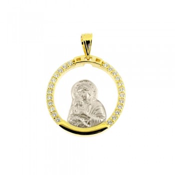 Χρυσό φυλαχτό Κ14 με ζιργκόν