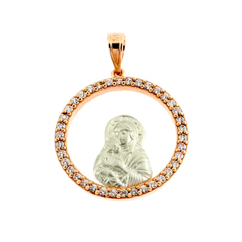 Φυλαχτό από ροζ χρυσό Κ14 με ζιργκόν