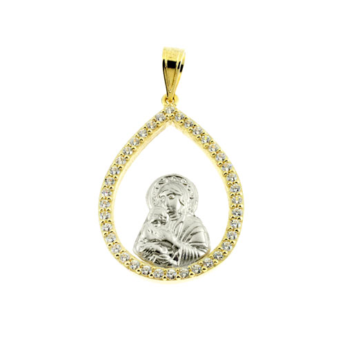 Χρυσό φυλαχτό Κ14 με ζιργκόν