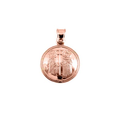 Μασίφ φυλαχτό από ροζ χρυσό Κ14