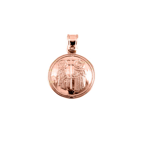 Μασίφ φυλαχτό από ροζ χρυσό Κ14