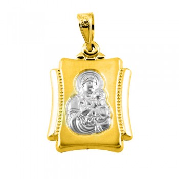 Χρυσό φυλαχτό διπλής όψης Κ14