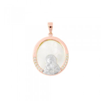 Φυλαχτό από ροζ χρυσό Κ14 με φίλντισι