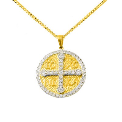 Χρυσό φυλαχτό διπλής όψης Κ9 με αλυσίδα