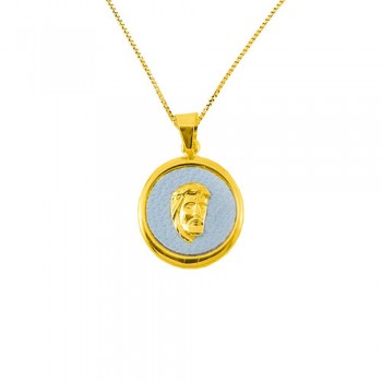 Χρυσό φυλαχτό Κ14 με αλυσίδα