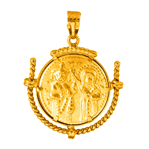 Χρυσό κωνσταντινάτο φυλαχτό Κ14