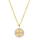 Χρυσό κωνσταντινάτο φυλαχτό Κ9 με αλυσίδα