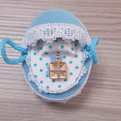 Χρυσό φυλαχτό διπλής όψης Κ14