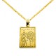 Χρυσό φυλαχτό διπλής όψης Κ14 με αλυσίδα
