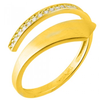 Χρυσό δαχτυλίδι fashion K14 με ζιργκόν