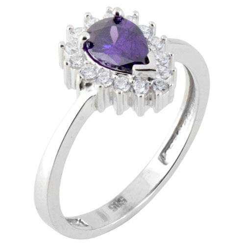 Λευκόχρυσο δαχτυλίδι σταγόνα Κ14