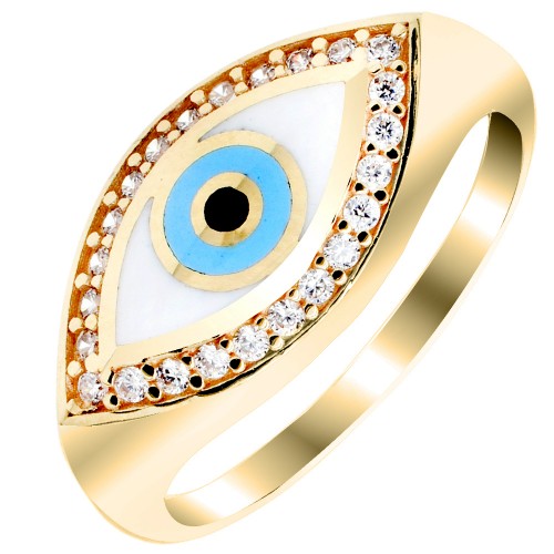 Χρυσό δαχτυλίδι μάτι Κ14