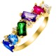 Χρυσό δαχτυλίδι rainbow Κ14 με ζιργκόν