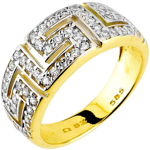 Χρυσό δαχτυλίδι μαίανδρος Κ14 με ζιργκόν