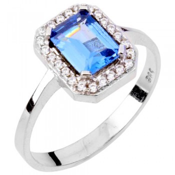 Λευκόχρυσο δαχτυλίδι Κ14 με ζιργκόν