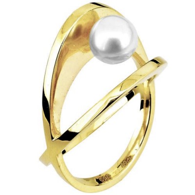 Χρυσό δαχτυλίδι Κ14 με μαργαριτάρι
