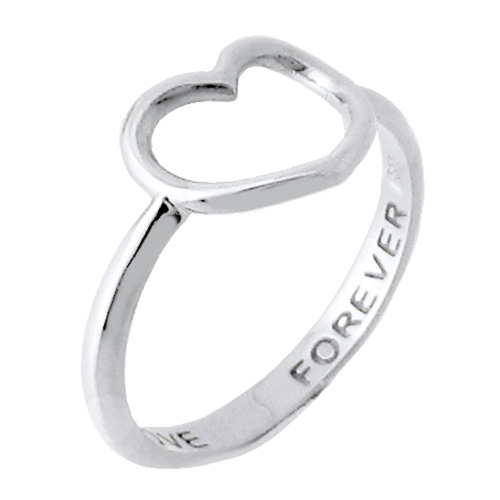 Λευκόχρυσο δαχτυλίδι καρδιά Κ14