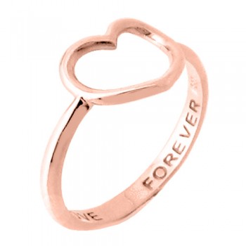 Δαχτυλίδι καρδιά από ροζ χρυσό Κ14