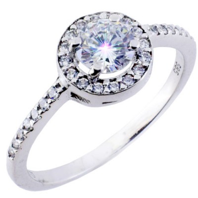 Λευκόχρυσο δαχτυλίδι Κ14 με ζιργκόν