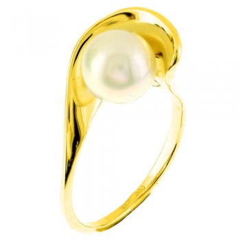 Χρυσό δαχτυλίδι Κ14 με μαργαριτάρι