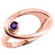 Δαχτυλίδι από ροζ χρυσό Κ14 με αμέθυστο