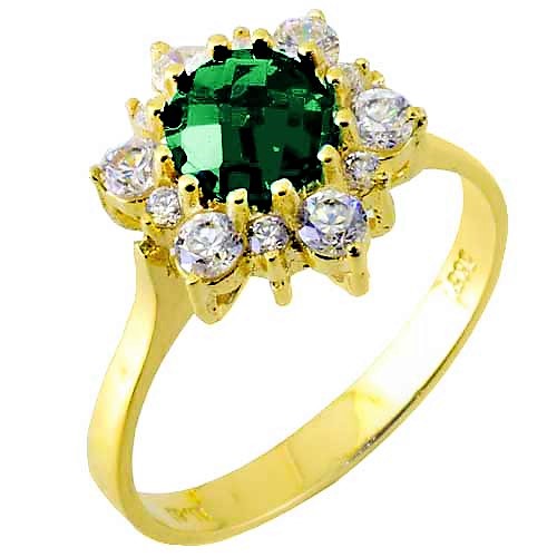 Χρυσό δαχτυλίδι ροζέτα Κ14 με ζιργκόν