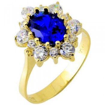 Χρυσό δαχτυλίδι ροζέτα Κ14 με ζιργκόν