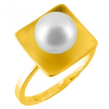 Χρυσό δαχτυλίδι Κ14 με μαργαριτάρι