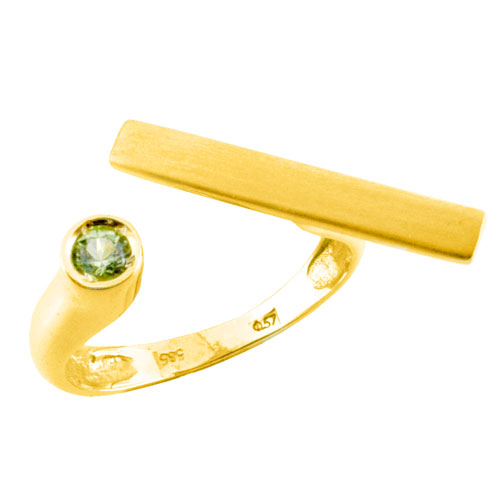 Χρυσό δαχτυλίδι Κ14 με peridot