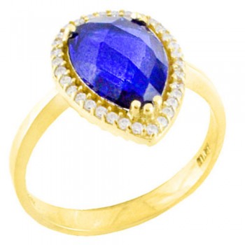 Χρυσό δαχτυλίδι σταγόνα Κ14 με ζιργκόν