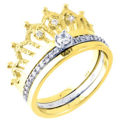 Χρυσό δαχτυλίδι κορώνα Κ14 με μονόπετρο