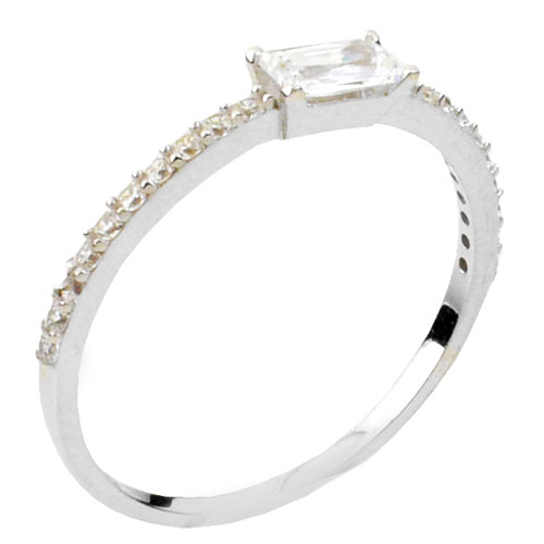 Λευκόχρυσο δαχτυλίδι Κ14 με ζιργκόν