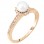 Ροζέτα δαχτυλίδι από ροζ χρυσό Κ14 με μαργαριτάρι