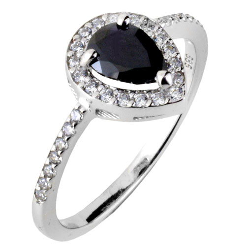 Λευκόχρυσο δαχτυλίδι σταγόνα Κ14