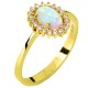 Χρυσό δαχτυλίδι Κ14 με συνθετικό οπάλιο