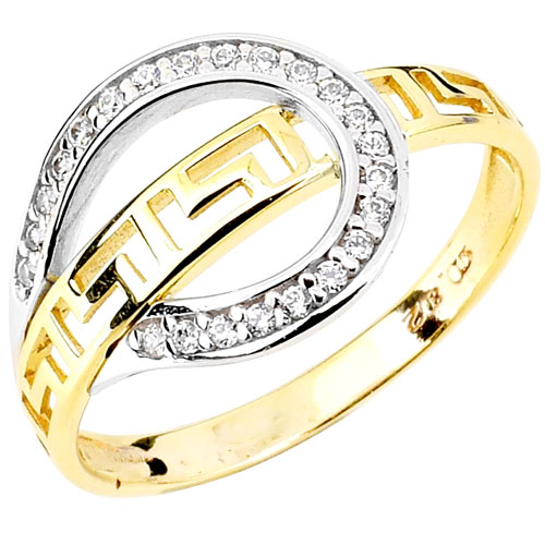 Χρυσό δαχτυλίδι μαίανδρος Κ14 με ζιργκόν