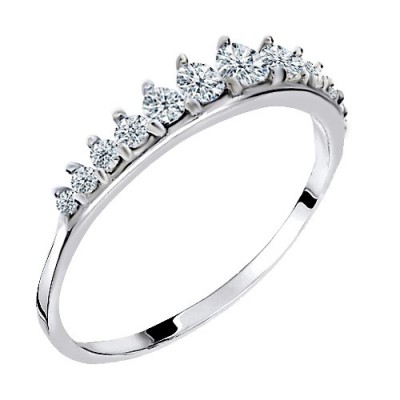 Λευκόχρυσο σειρέ δαχτυλίδι Κ14