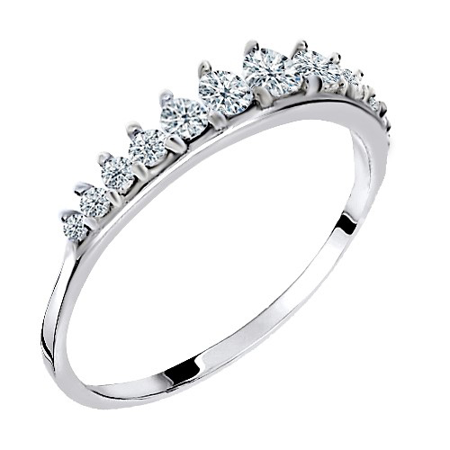 Λευκόχρυσο σειρέ δαχτυλίδι Κ14