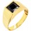 Χρυσό ανδρικό δαχτυλίδι Κ14 με μαύρη τετράγωνη πέτρα