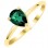 Χρυσό δαχτυλίδι σταγόνα Κ14 με πράσινο ζιργκόν