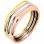 Χρυσό τρίχρωμο δαχτυλίδι Κ14