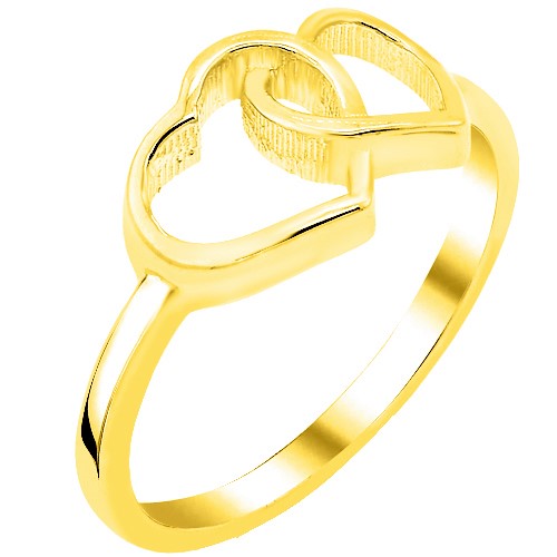 Χρυσό δαχτυλίδι καρδιές Κ14